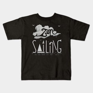 Zen Sailing Serenity: Harmonious Typography Kids T-Shirt
